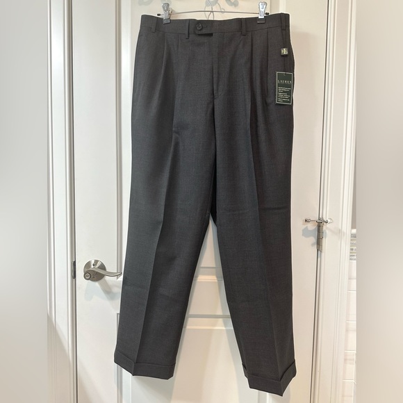 Ralph Lauren Men’s 36X30 Pleated Wool Trousers Dress Pants New with Tags - Picture 3 of 9